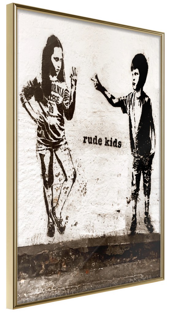 Artgeist Plagát - Rude Kids [Poster] Veľkosť: 40x60, Verzia: Čierny rám s passe-partout
