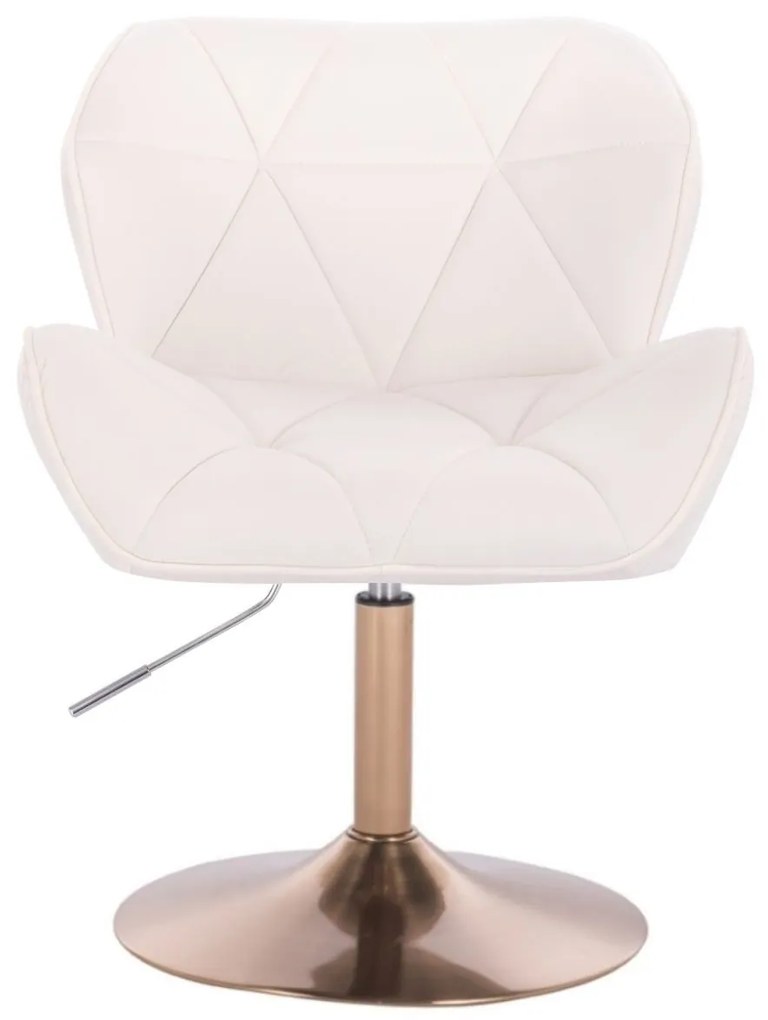 LuxuryForm DESIGN Stolička MILANO VELUR na zlatom tanieri - biela