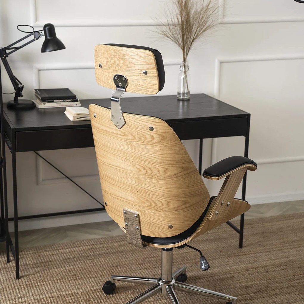 Kancelářská židle Fabian dub zlatý/černá