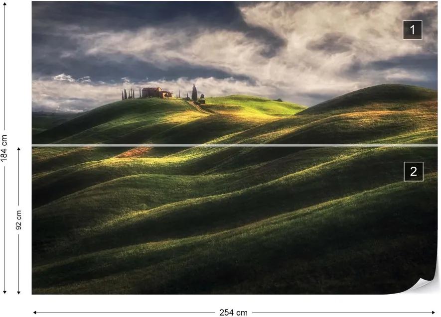 Fototapeta GLIX - Tuscany Sweet Hills + lepidlo ZADARMO Vliesová tapeta  - 254x184 cm