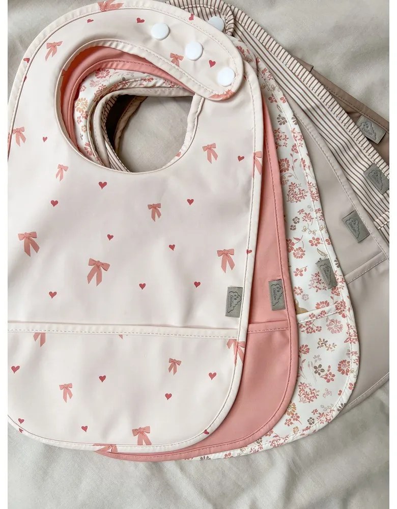 Béžové podbradníky v súprave 2 ks Classic Stripes Camel – Cam Cam Copenhagen