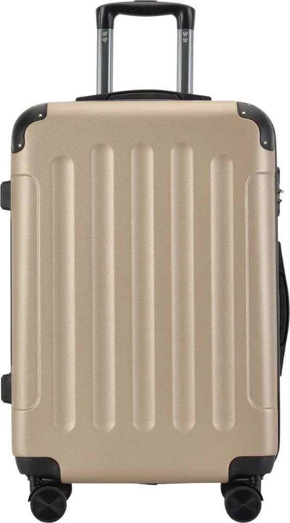 Kabínový kufor na 4 kolieskach 55x39x20cm farba šampanská