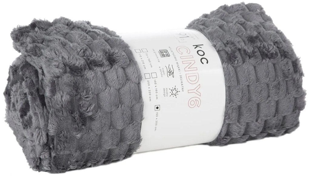 DEKA Z MIKROFLANELU CINDY6 200X220 CM SIVÁ