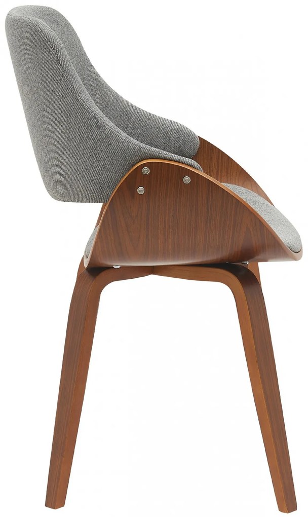 Jedálenská stolička Vangale - látka - Orech /Tmavo sivá