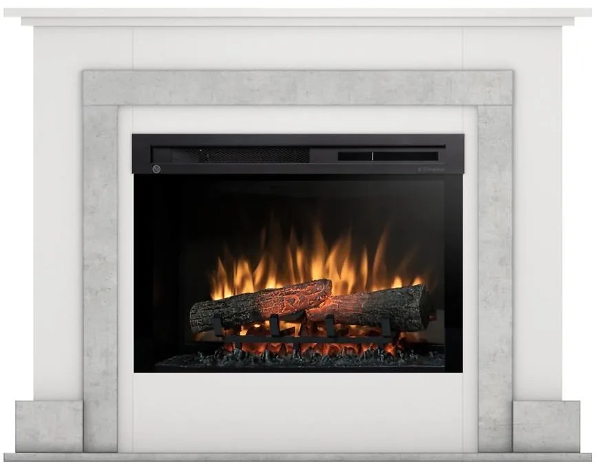 Elektrický krb Alva 26 biely/beton