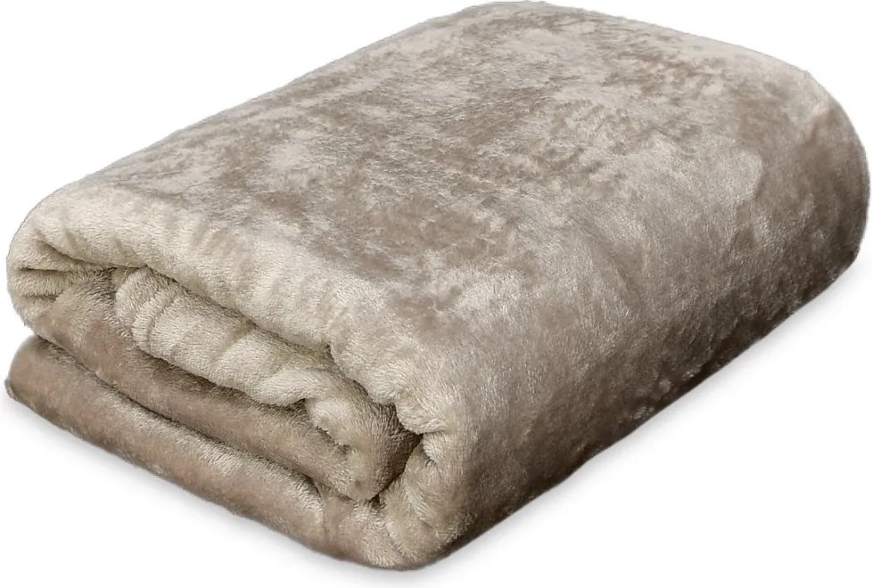 Flanelová deka Viktória 140x200 cm, telová/béžová