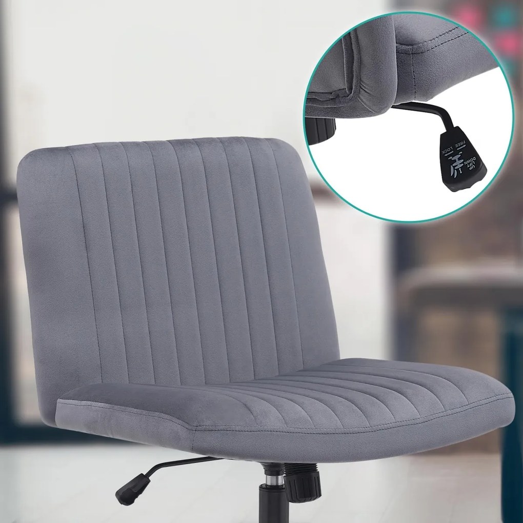 Design-Shop Kancelárska stolička Kingman zamat - Tmavo šedá