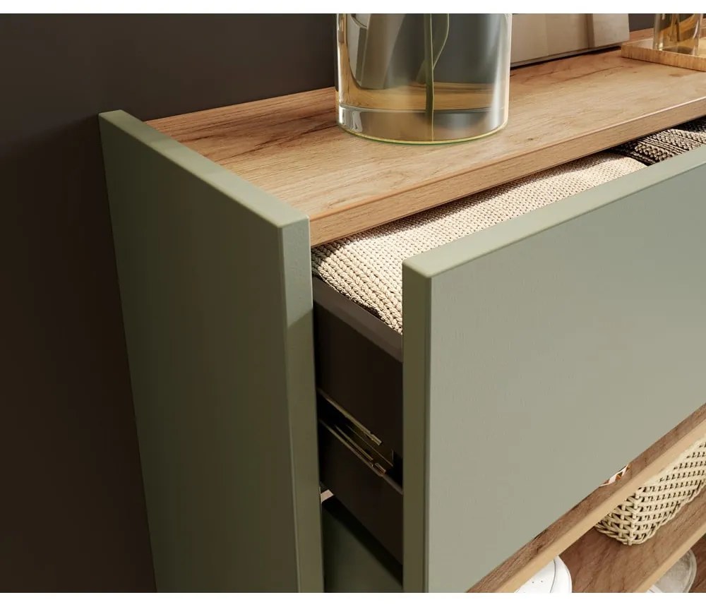 Šalviová zelená skrinka 56x97x22 cm Ameca – Germania