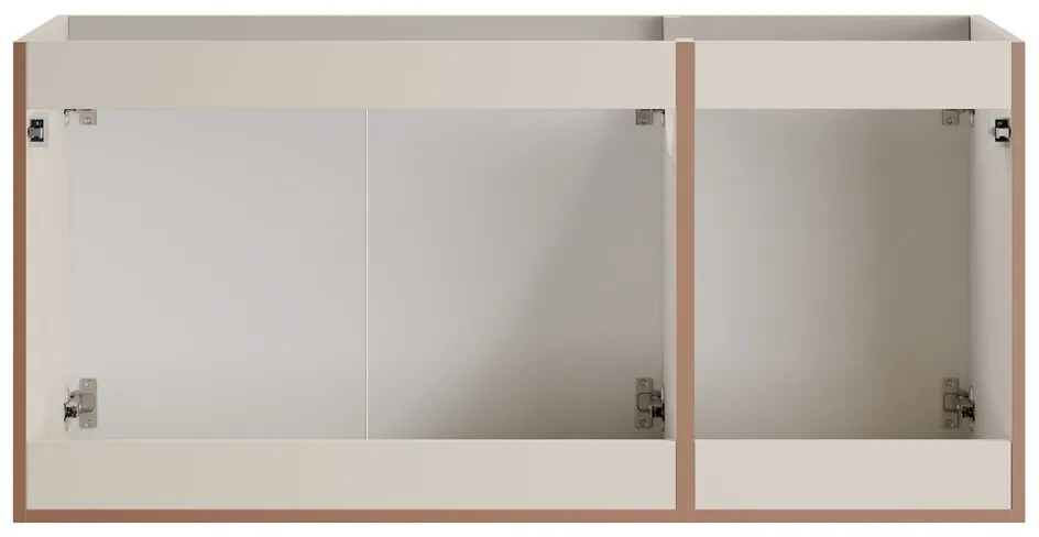 Závěsná skříňka Bella Cashmere s deskou 140 cm kašmírová/dub artisan