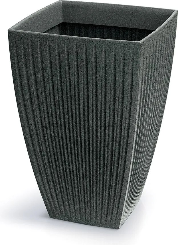 Vysoký kvetináč LATIE SQUAR I 40 cm granitovo čierny