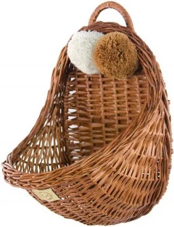 Prútený nástenný kôš - prírodný