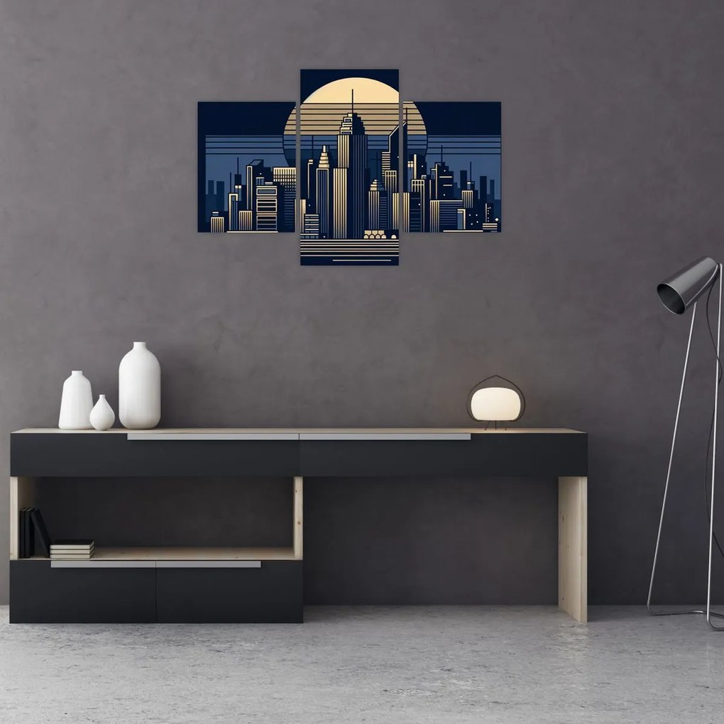 Obraz – Geometrické mesto (90x60 cm)