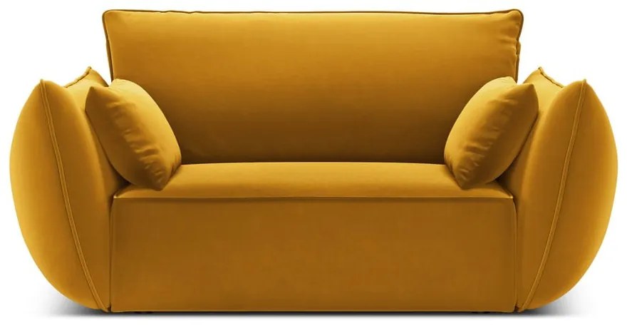 Zamatové kreslo v horčicovej farbe Vanda – Mazzini Sofas