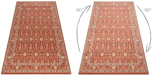 Koberec LEGEND 468 12 GB300 OSTA - Ornament / rám, exkluzívny červený / béžový