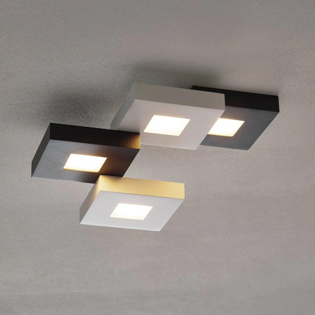Bopp Cubus – stropné LED svetlo čiernobiele 4-pl.