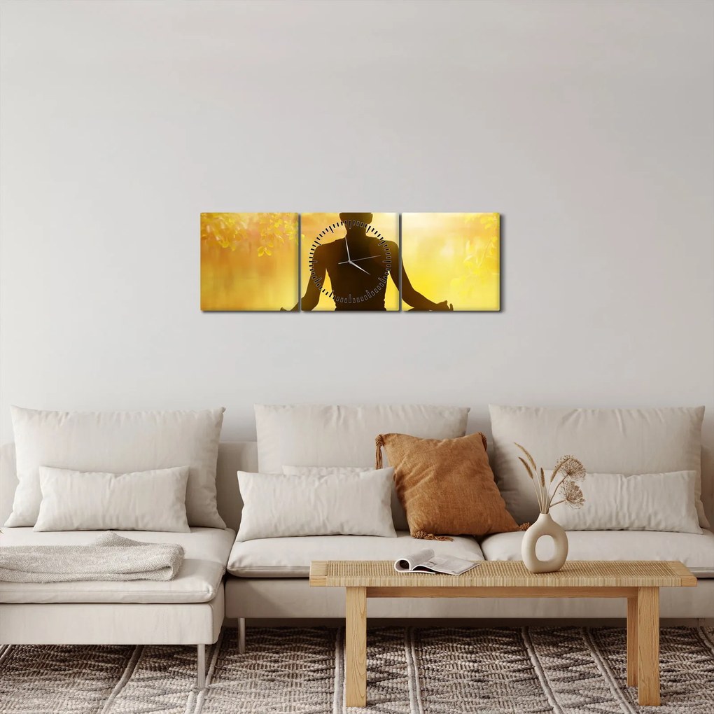 Obraz - Meditácia (s hodinami) (90x30 cm)