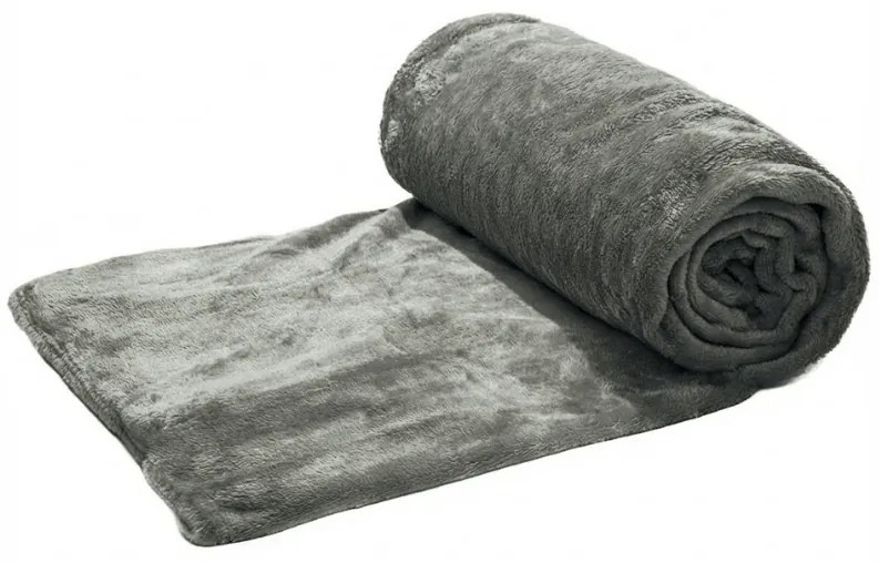 Sivá mikroplyšová deka CALMI 150x200 cm