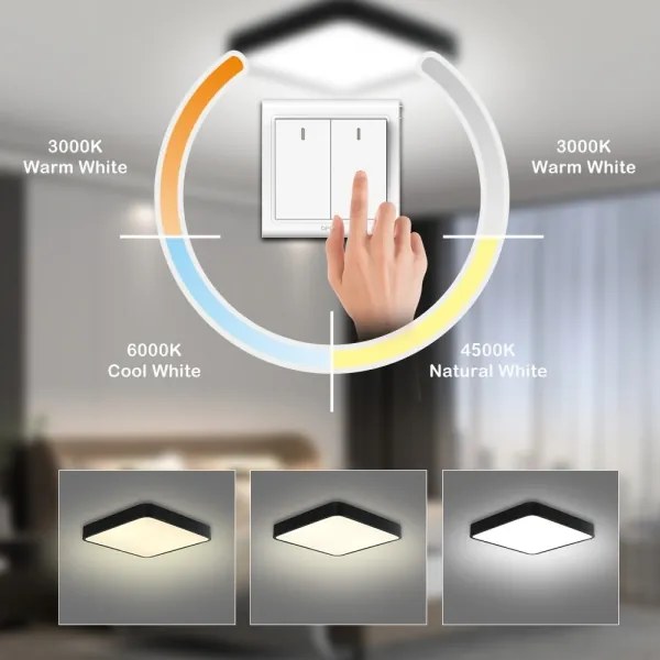 Brilagi - LED stropné svietidlo POOL SQUARE LED/48W/230V 50x50 cm čierne