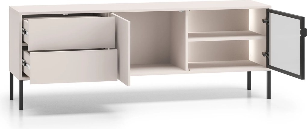 TV stolík Harmona 160 cm s osvetlením - kašmírová