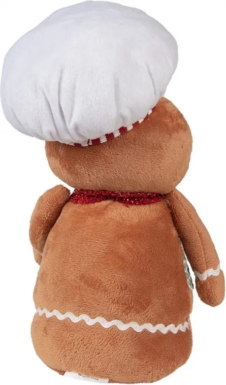Hnedá vianočná plyšová dekorácia Perníček Gingerbread - 19*14*35 cm