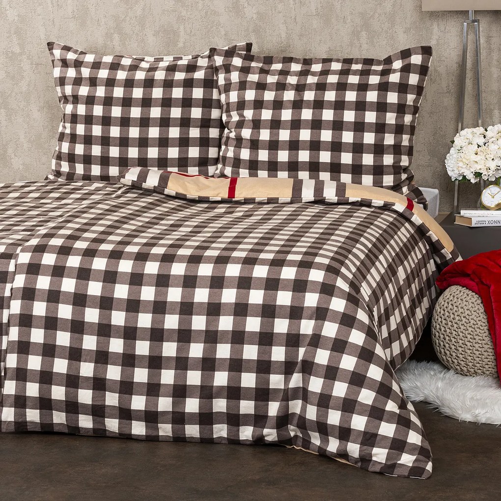 4Home Flanelové obliečky Kocka, 160 x 200 cm, 70 x 80 cm