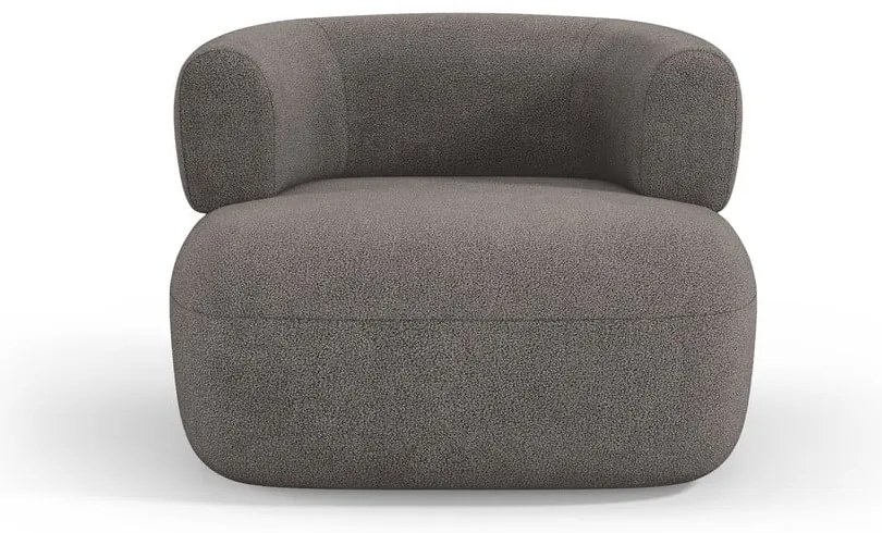 Sivé kreslo z textílie buklé Jenny – Micadoni Home