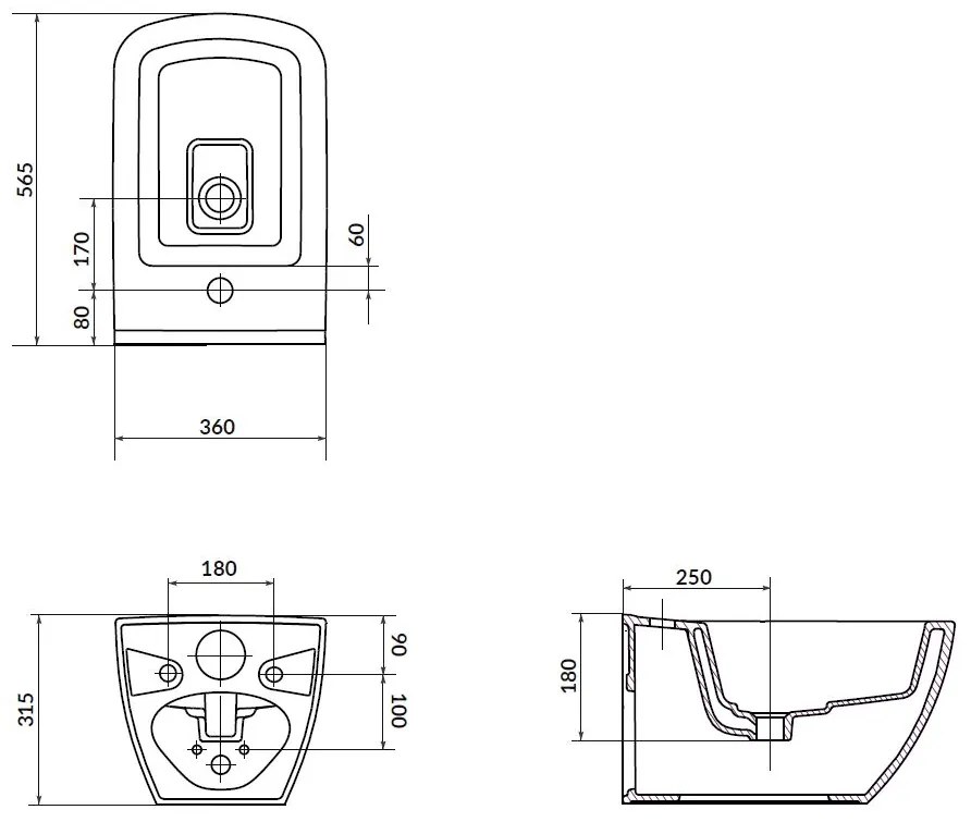Cersanit Virgo - závesný bidet, biela, K118-001