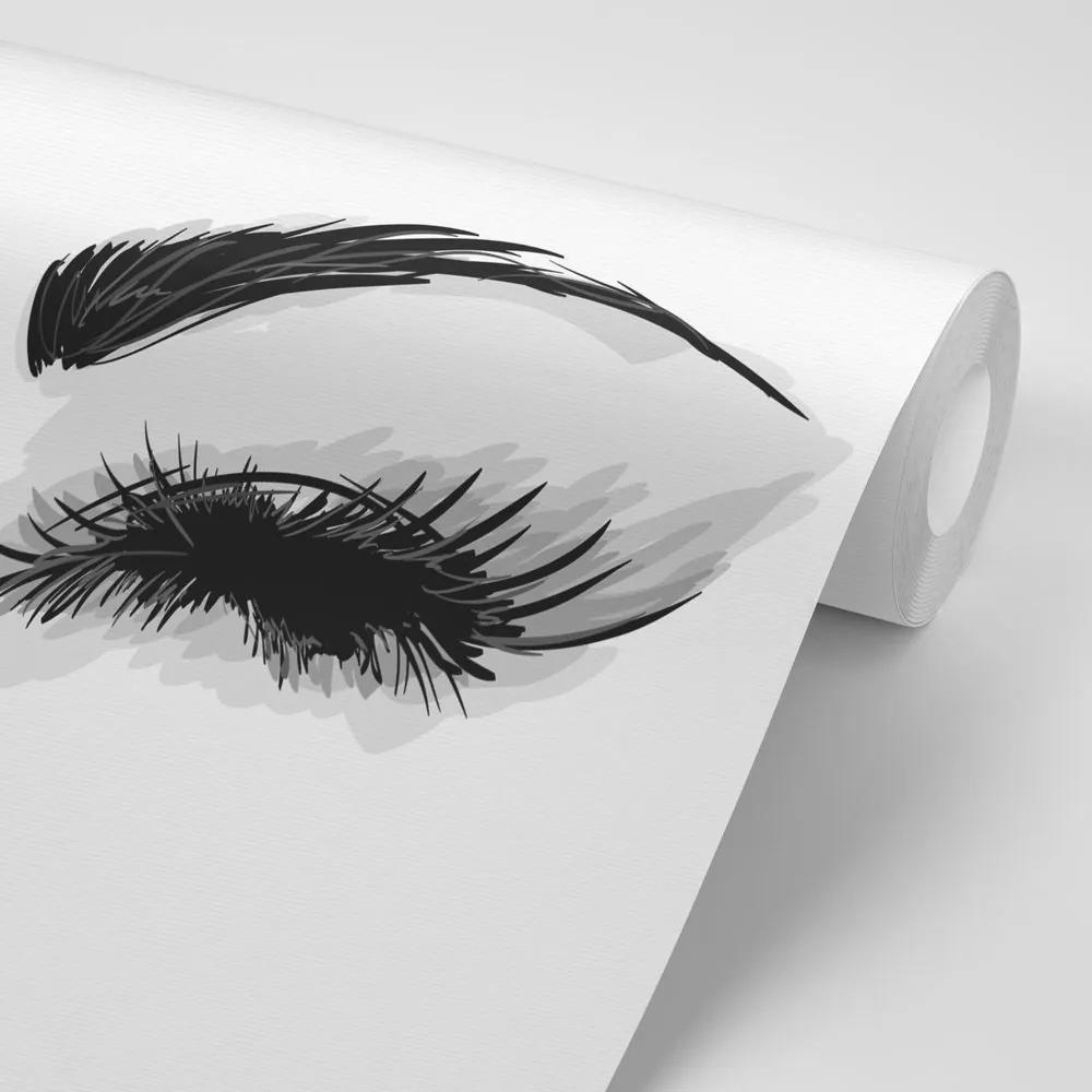 Samolepiaca tapeta žmurkajúce ženské oči - 375x250