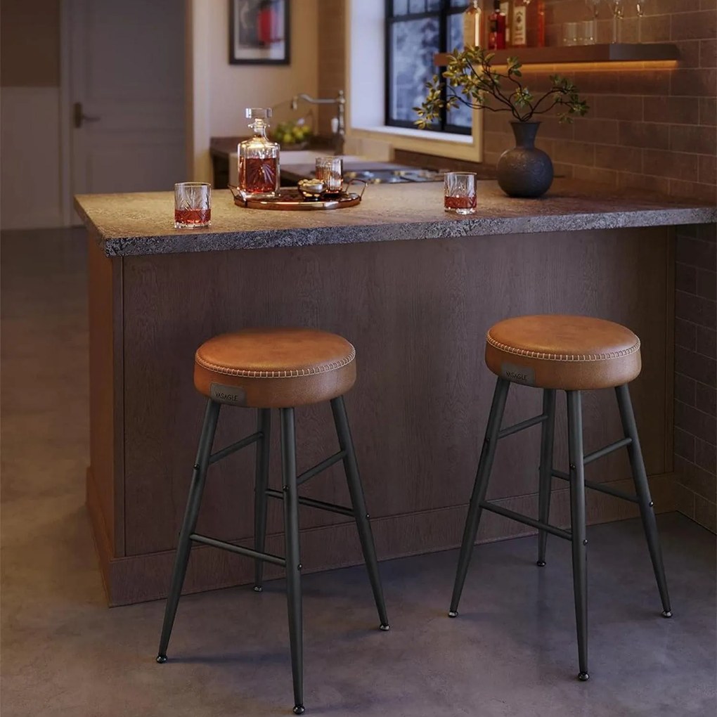 Kolekcia EKHO Súprava 2 ks barových stoličiek, karamelovo hnedá farba