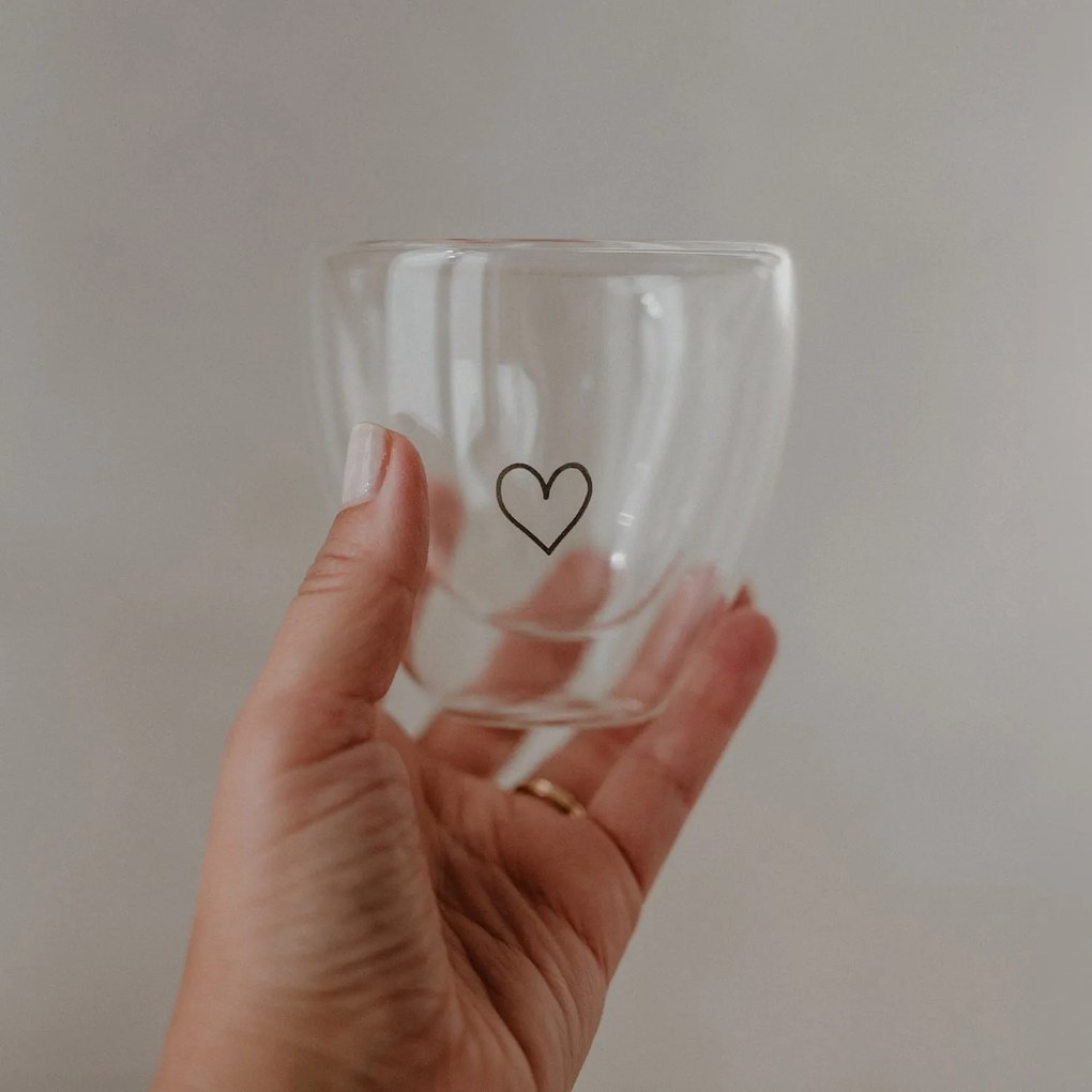 Eulenschnitt Dvojstenný pohárik na espresso Heart 100 ml
