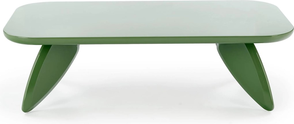 Zelený obdĺžnikový konferenčný stolík Lumis 120 cm