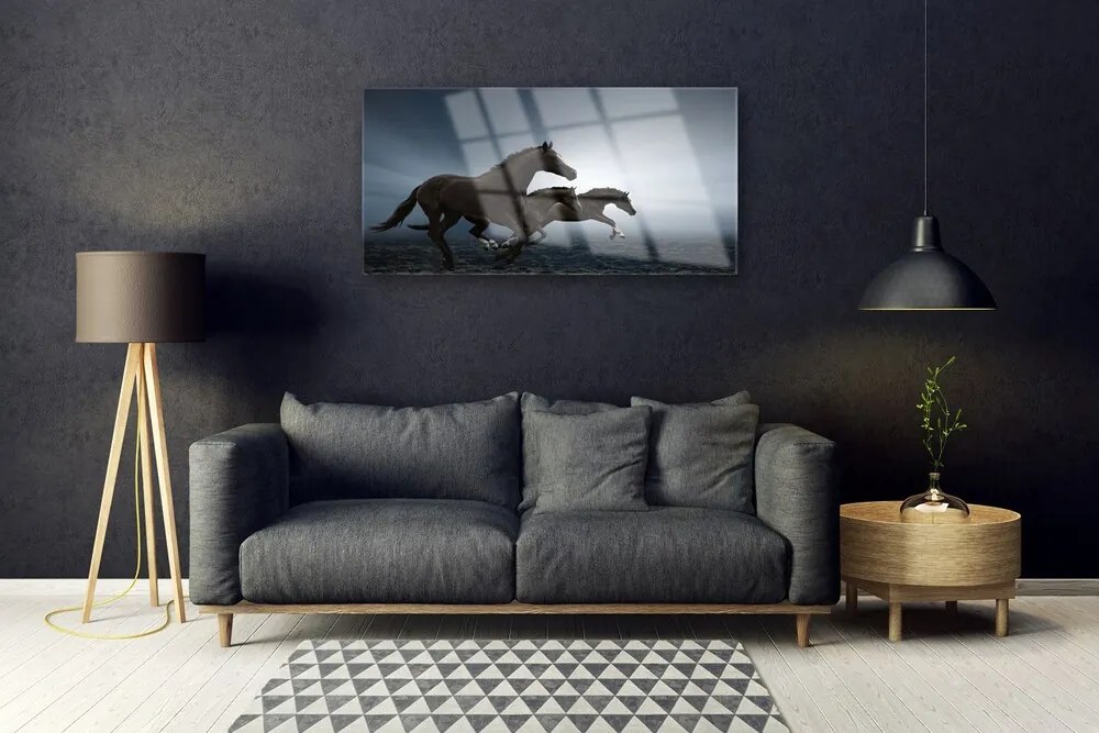 Obraz na skle Kone zvieratá 100x50 cm