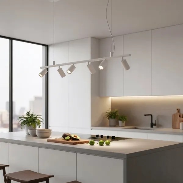 Ideal Lux - LED Luster na lanku DYNAMITE 6xGU10/7W/230V CRI 90 biela