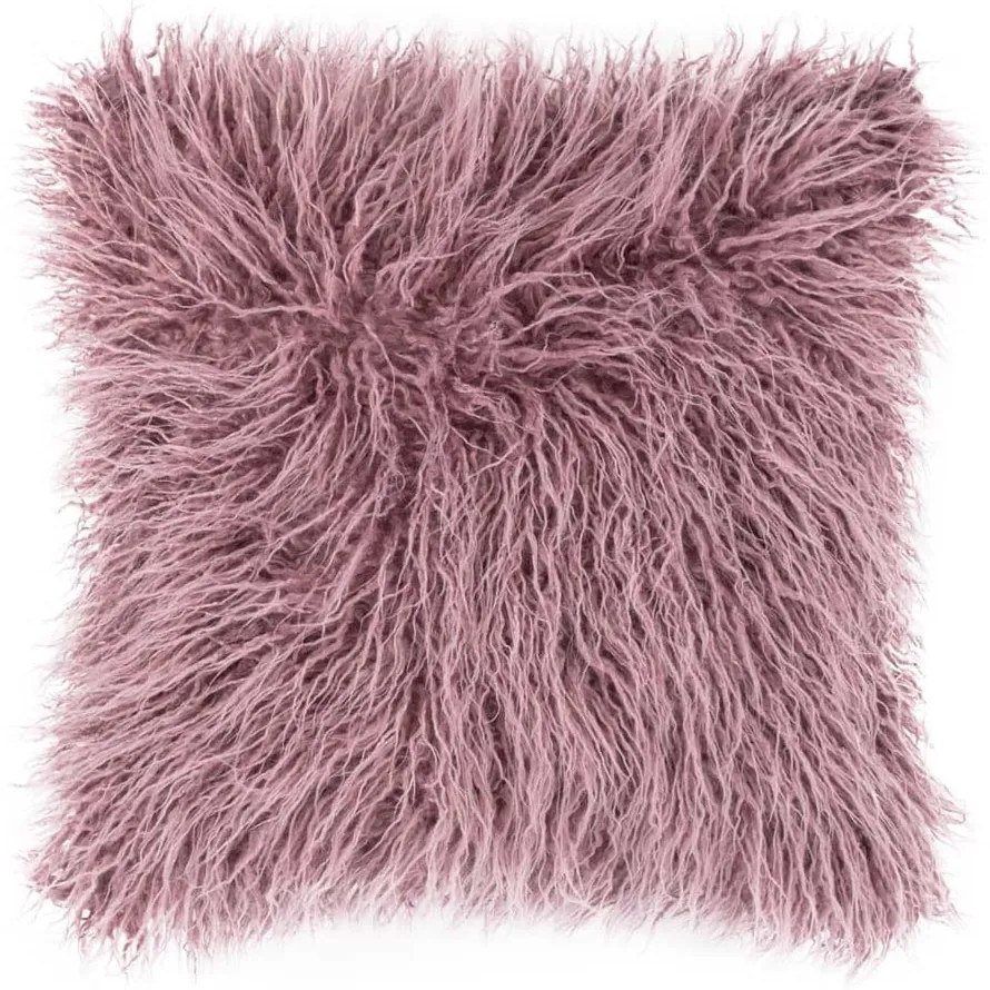 Ružový chlpatý vankúš Tiseco Home Studio Mohair, 45 x 45 cm