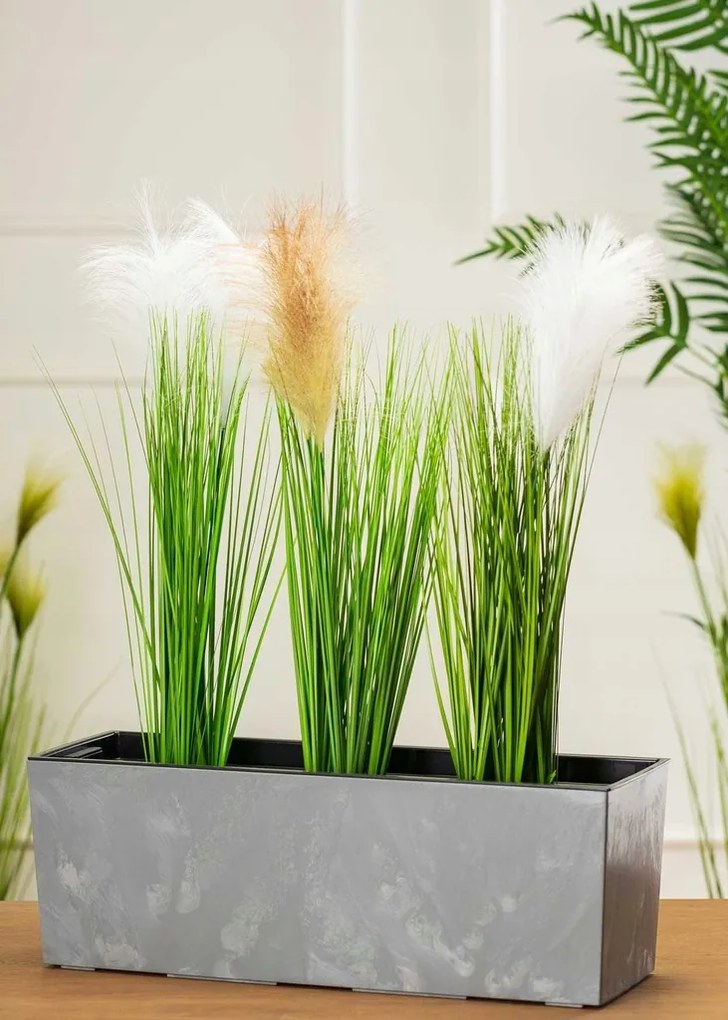 Truhlík Bouquet 56 cm sivý betón