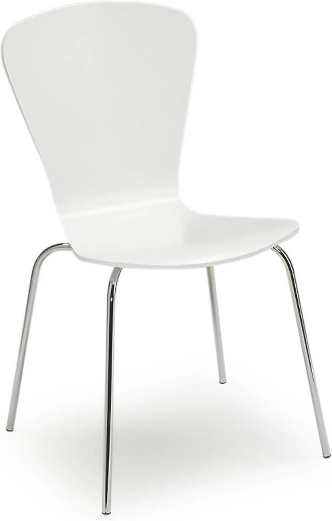 Jedálenská stolička MILLA, biela / chróm