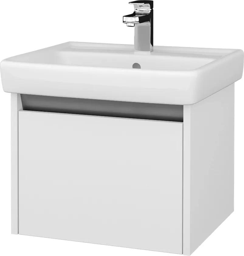 Dřevojas - Kúpeľňová skriňa BONO SZZ 55 (umývadlo Q) - N01 Bílá lesk / N09 Bílá mat (203146)