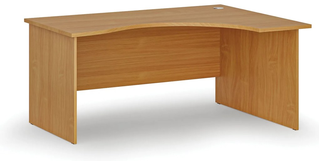 Ergonomický kancelársky písací stôl PRIMO WOOD, 160x120 cm, pravý, buk