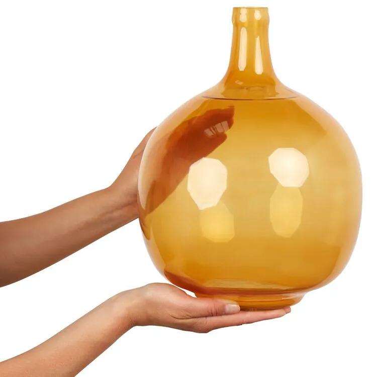 Sklo Dekoratívna váza 34 Oranžová GOSHT Beliani