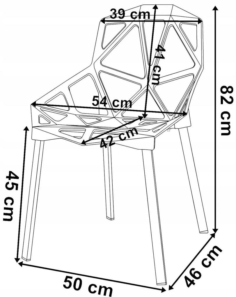 Moderná prelamovaná stolička GOVECTOR čierna sadá dvoch kusov