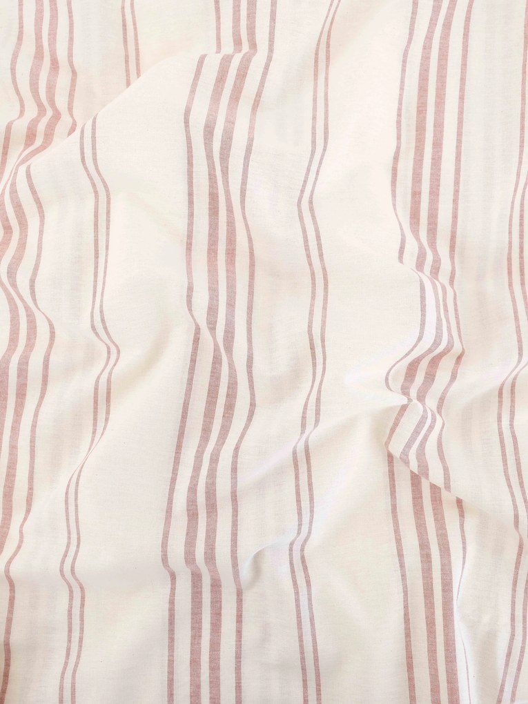 Bavlnená obliečka na vankúš Natural 50 × 70 cm - Prúžky červené