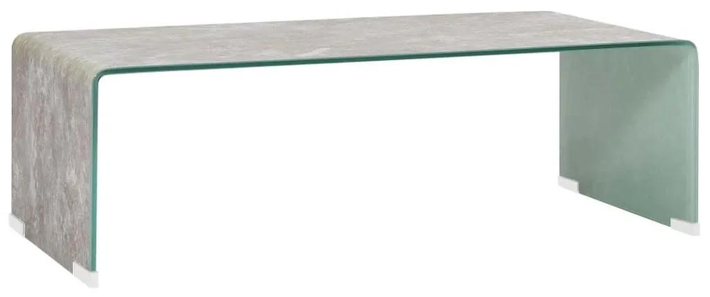 Konferenčný stolík, hnedý mramor 98x45x31 cm, tvrdené sklo