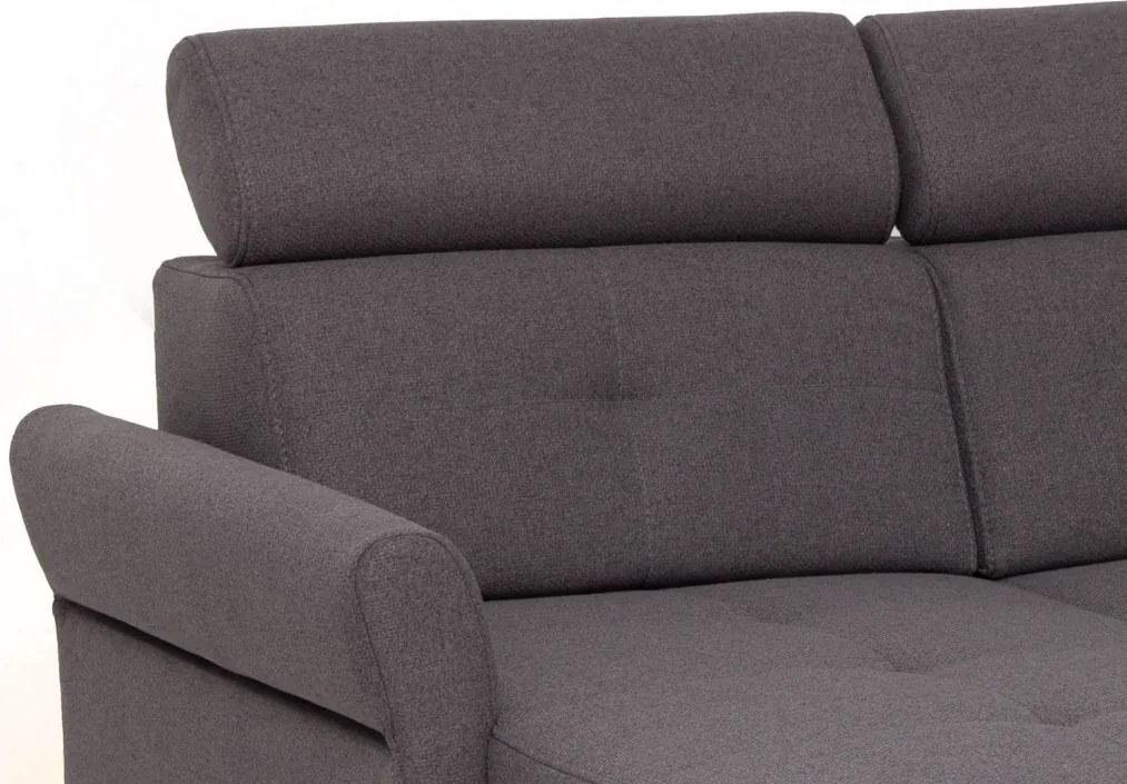 Rohová sedacia súprava Harris, tmavo šedá tkanina, ľavý roh