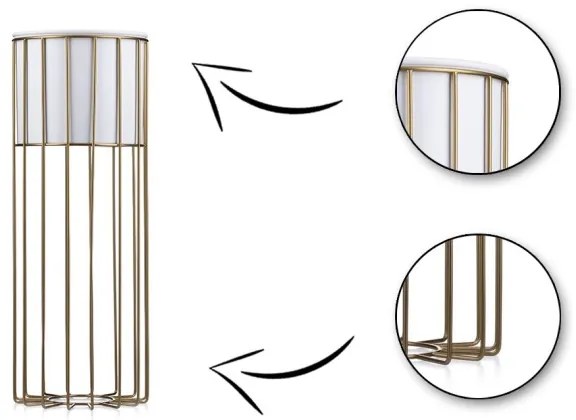 Kovový kvetináč LOFT 55x20 cm zlatá/biela