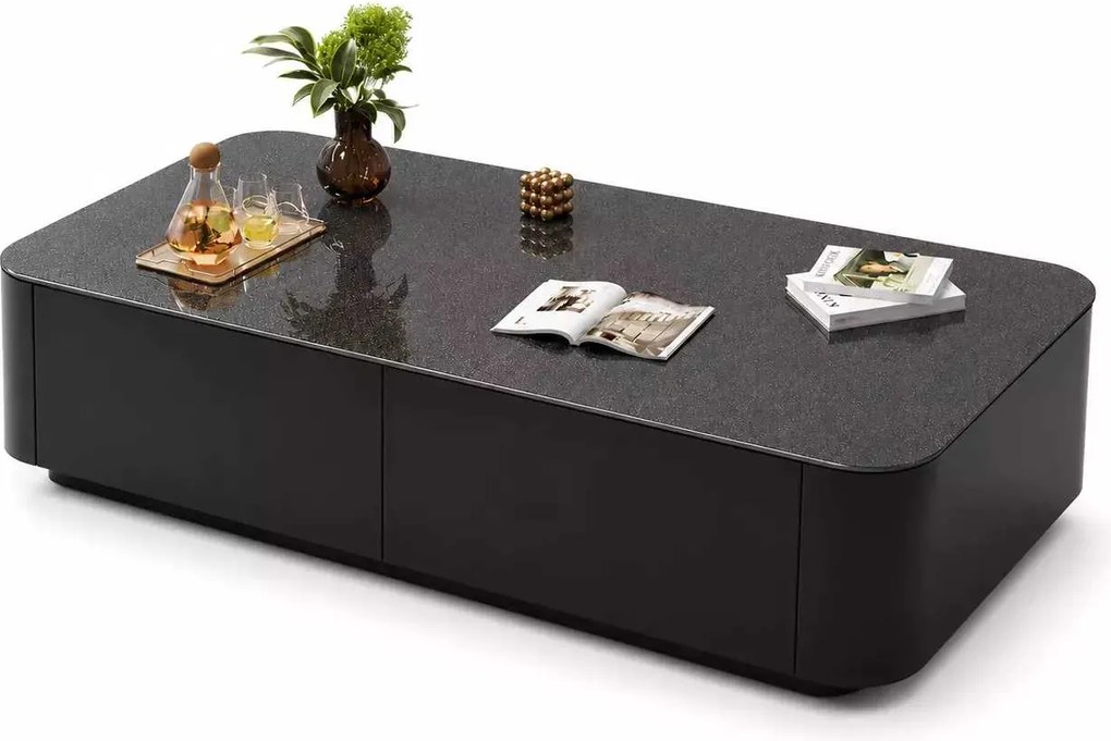 LuxuryForm DESIGN Konferenčný stolík ASTON 120 × 60 × 36 cm – čierny s tmavou doskou