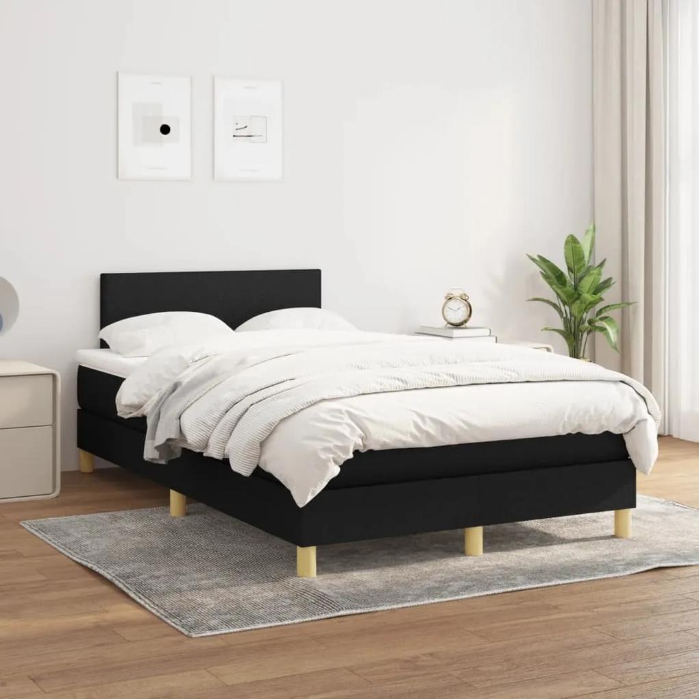 Boxspring posteľ s matracom čierny 120x200 cm látka 3140443