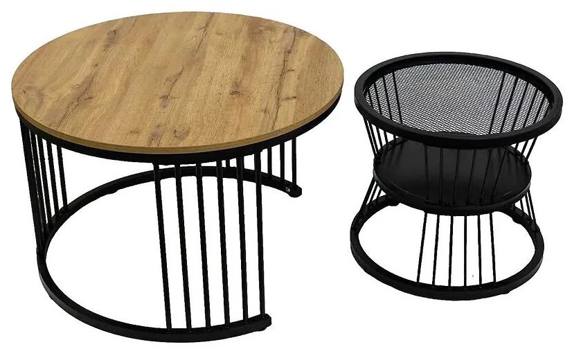 Zestaw Konferenčný Stolíków Pmc-2506 Prírodná/Čierna