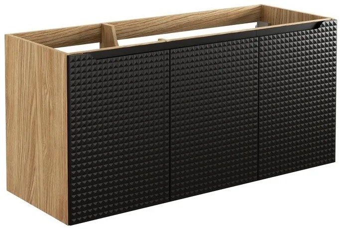 Kúpeľňová zostava Luxor Black Cloud so skrinkami a umývadlami 120 cm čierna/dub olejovaný
