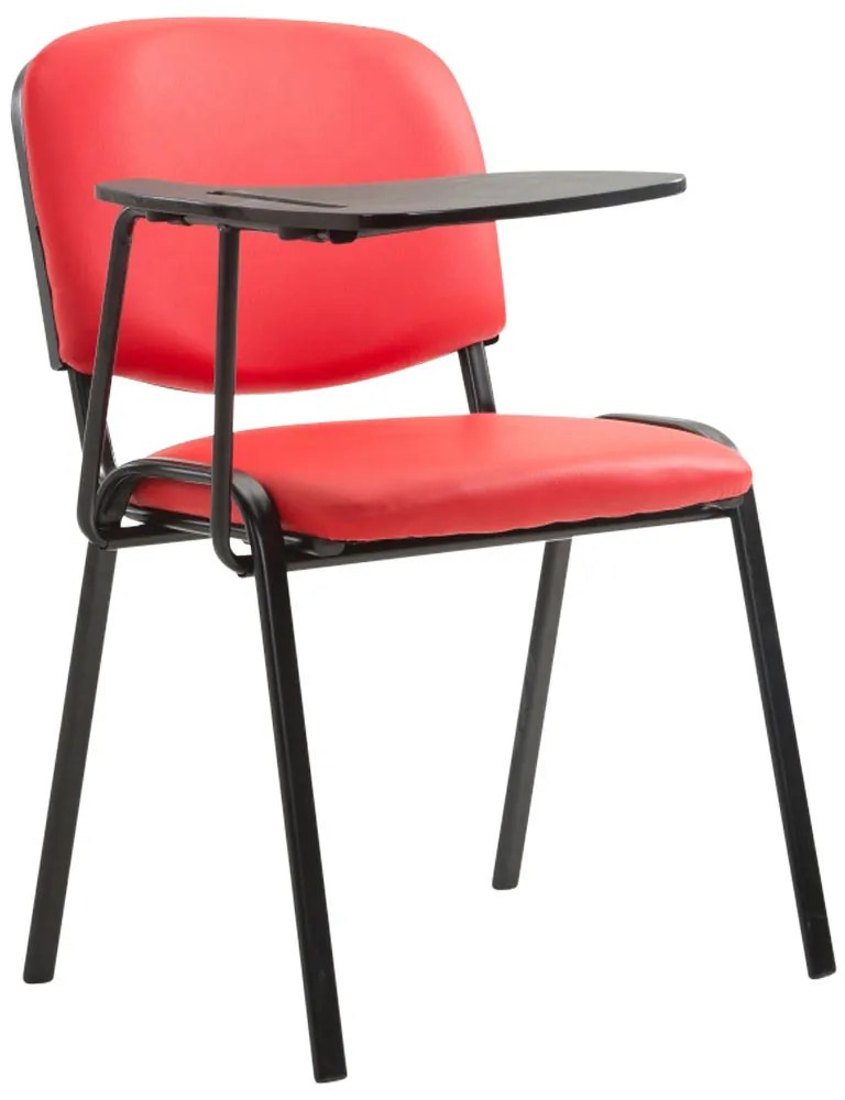 Stolička Ken s skladacím stolíkom koženka - červená