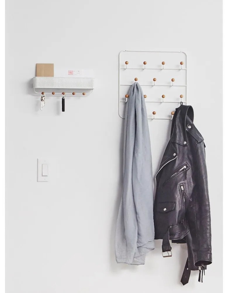 Biely prírodný kovový vešiak na dvere 36 cm Estique - Umbra